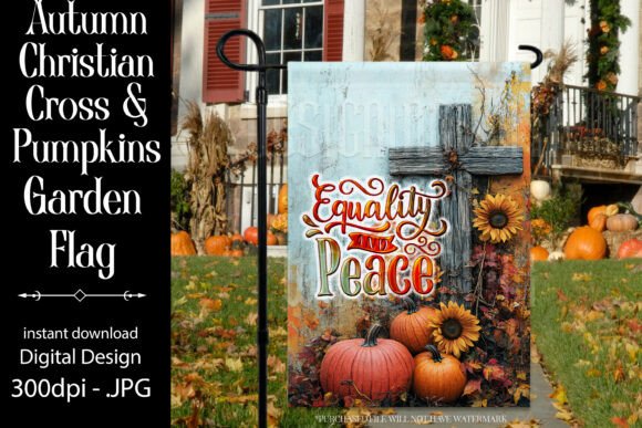 Autumn Christian Saying Garden Flag 8 — Crafts
