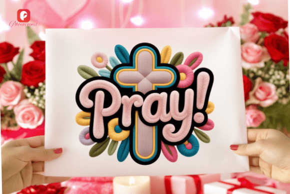 Chenille Christian Floral Cross Pray PNG: Editorial Illustrations That Speak