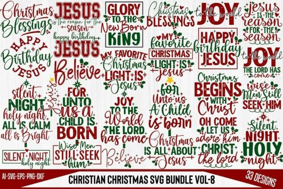Christian Christmas SVG Bundle Vol. 8: A Versatile Design for Seasonal Selling