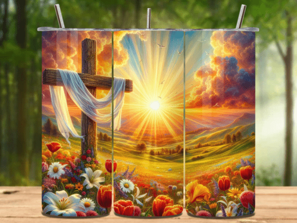 Christian Cross 20oz Tumbler Wrap V.18 for Tumbler Wraps