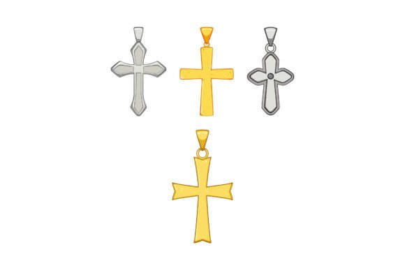 Christian Cross Pendants Showing Religio Icons
