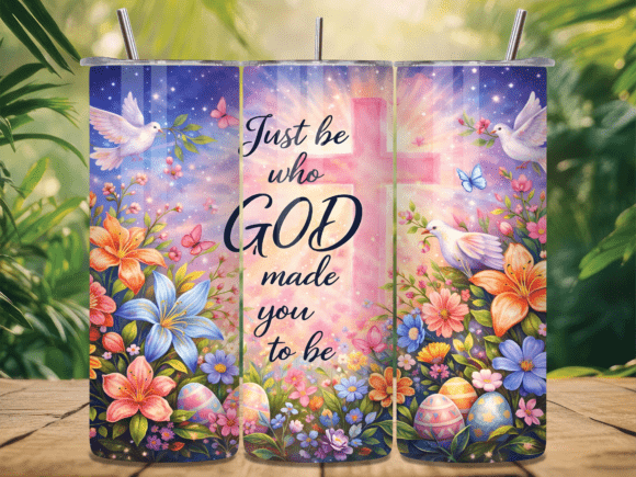 Christian Easter Cross Floral Tumbler Wraps