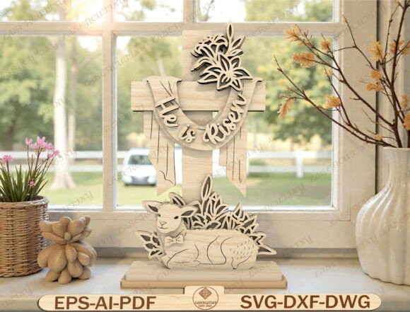 Christian Resurrection Stand Laser Cut Graphic Templates