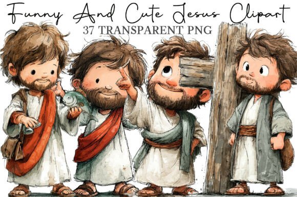 Cute and Funny Jesus Clipart: Illustrations for Local Branding