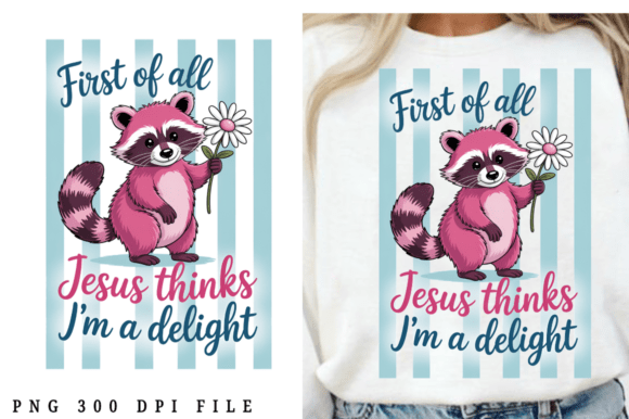 Cute Christian Jesus Funny Raccoon PNG D Illustrations