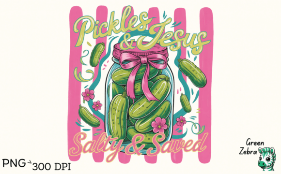 Funny Christian Pickles and Jesus PNG Illustrations