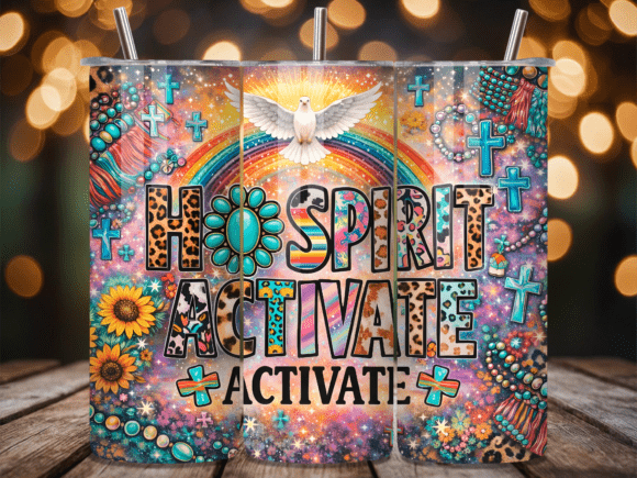 Holy Spirit Cross Dove Tumbler Wraps
