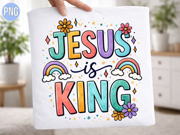 Jesus is King Rainbow Christian Retro PN Crafts