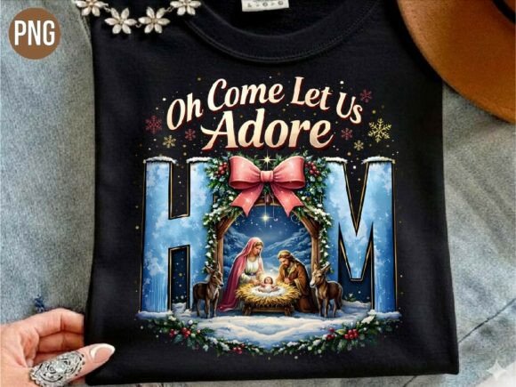 Nativity Christmas Jesus Adore Him PNG