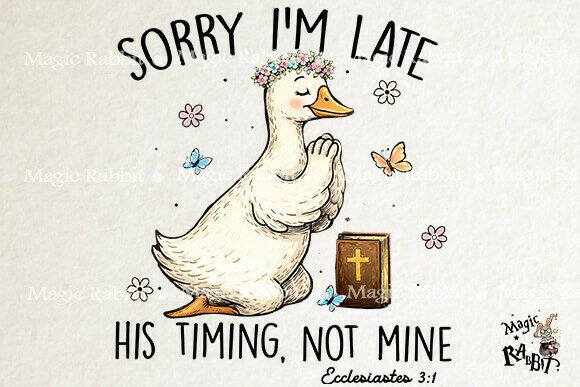 Praying Goose Loves Jesus PNG Cute