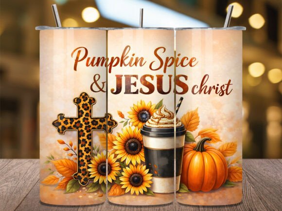 Pumpkin Spice Jesus Tumbler Wraps