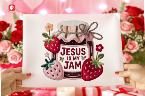 Strawberry Jar Jesus is My Jam PNG Illustrations